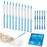 forwillsky 10pcs Teeth Whitening Gels Kit 35% Carbamide Peroxide Bleaching Gel Syringe 0.1oz Refill Gel for Tooth Whitening,Works with Teeth Whitener Lamp LED Light