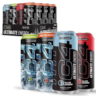 Cellucor C4 Ultimate | Pre Workout Sugar Free Energy Drink Official Variety Pack | Tri-Stim Experience with 300mg Caffeine + TeaCrine + Dynamine | 16oz (Pack of 12)