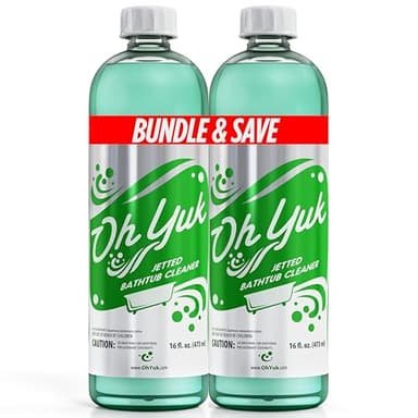 Oh Yuk Jetted Bathtub Cleaner for Jet Tubs, Whirlpools, The Most Effective Jetted Tub Cleaner, Septic Safe | Two 16 Ounce Bottles!