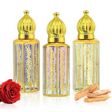 Tuteshow Arabic Perfume Oil for Women, Long Lasting Arabian Perfume Oil Roll On Rose, Sandalwood, Musk, 0.4 fl. oz