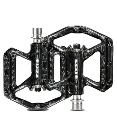 Carbon Fiber Pedals with Titanium Core - Lightweight T800 Carbon Fiber, Anti-Slip Aluminum Pins, Durable & Strong for Road & Mountain Bikes