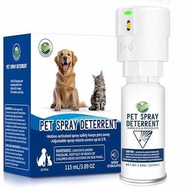 diloqio Cat Spray Deterrent System, Automatic Cat Deterrent Spray, Motion Activated Pet Deterrent Spray System for Cats & Dogs Odorless Pet Deterrent, Friendly & Safe Up to 3 Feet Away White