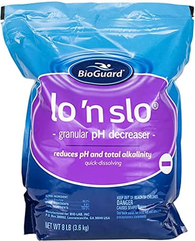 BioGuard Lo 'N Slo, 8 lb, Granular pH Decreaser, Total Alkalinity Balancer, Quick Dissolving, Suitable for All Pool Types