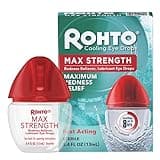Rohto Max Strength Redness Reliever, Lubricant Eye Drops, Fast, Cooling Relief for Red, Dry, Itchy Eyes, Redness and Dryness Symptom Relief, Soothing Eye Drops, 0.4 fl oz Bottle