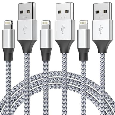 Durable iPhone Charger Cord 6FT 3Pack [Apple MFi Certified] Lightning Cable Nylon Braided iPhone Cord Fast Charging Cable Compatible with iPhone 14/13/12 Pro Max/12Pro/11