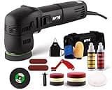SPTA Mini Orbital Polisher - 3 Inch 10mm/780W Variable Speed Dual Action With Polishing Pads, Sanding Discs, Pad Conditioning Brush