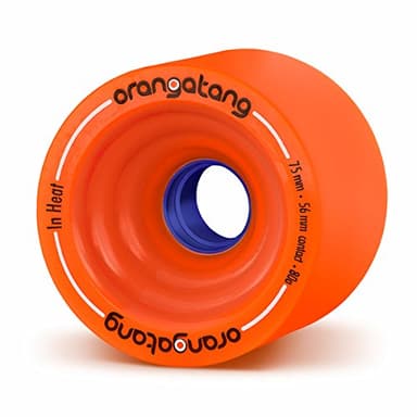 Orangatang in Heat 75 mm 80a Downhill Longboard Skateboard Cruising Wheels (Orange, Set of 4)