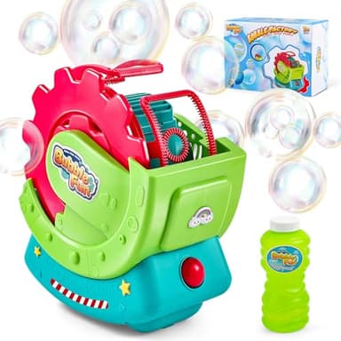 Bubble Machine for Toddlers Kids & Pets, with 8oz Safe Solution, Extra Large & Bubbles in Bubble Maker, Children & Pets Dog Toys Gift, Indoor/Outdoor Birthday Wedding Party Bubble Blower