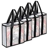 Lukeline Vinyl Record Organizer (4 Pack), Clear LP Vinyl Organizer, Holds 145 Albums, Dust/Scratch Resistant, Vinyl Storage Carrying Bag