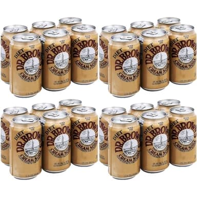 Dr. Brown Soda Cream Soda Diet 6 pack, 12-ounces (Pack of 4)
