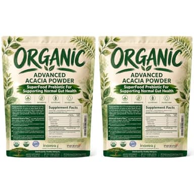 Organic Advanced Acacia Fiber Powder 80oz (5 lbs) - Soluble Fiber Leaky Gut Repair Powder. Natural Supplement for Gut Health, Regularity, Digestive Rejuvenation