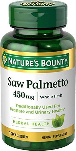 Nature's Bounty Saw Palmetto, Herbal Health Supplement, Prostate and Urinary Health, 450 mg, 100 Capsules