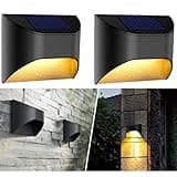 VWCYL+ Solar Fence Lights -Deck & Step & Stair Lights - Warm White/Daylight/Cool White Options for Yard Garden Deck Stair Step Fences,Waterproof（2-Pack）