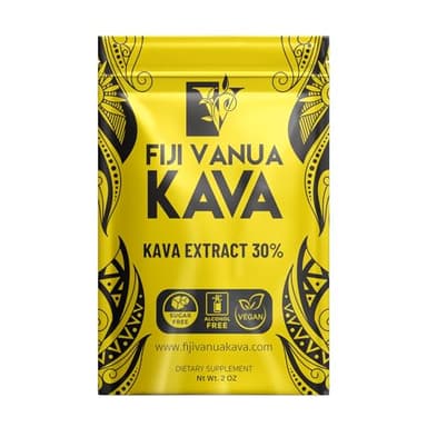 Fiji Vanua Kava 30% Kava Extract Powder, High-Potency, Water-Soluble Kava Drink Powder, 2 oz