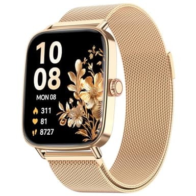 Smart Watch for Men Women, 1.85" HD Smartwatch Compatible iPhone/Samsung/Android (Answer/Make Calls), 100+ Sport Modes Fitness Tracker with Heart Rate/Sleep/SpO2 Monitor, IP68 Waterproof, Metal Band