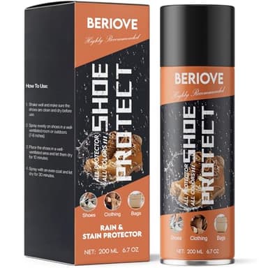 BERIOVE Protect Shoe Protector Spray - Rain & Stain Waterproof Nano Protection - Waterproofing Spray for Leather, Suede, Sneaker 6.76 OZ