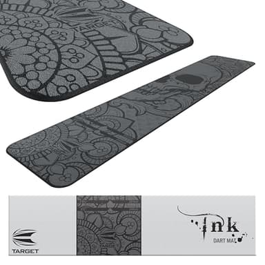 Target Darts Dart Mat - Ink | Dart Oche Mat with Soft Tip and Steel Tip Throw Line Distances | Non Slip Carpet Mats for Floor and Dart Tips Protection | Darts Accessories