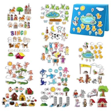 Windkream 13 Pack Felt Board Stories Pieces Set, Flannel Fairy Tale Board Stories with A Felt Pieces Storage Binder for Preschool Activities, Included Little Ducks, Little Red Riding Hood and More