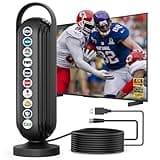 2025 TV Antenna for Local Channels,TV Antenna Outdoor 999+ Miles Long Range, Indoor/Outdoor TV Antenna for Smart TV, 16.5ft Cable HD Antenna Supports 4K 8K,1080p. (Black)
