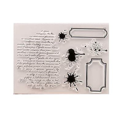 arriettycraft Ink Marks Dots English Sentiments Background Stamps Rubber Clear Stamp/Seal Scrapbook/Photo Album Decorative Card Making Clear Stamps-A1376