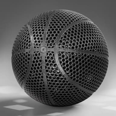 Lucong 3D Printed Basketball - Airless Basketball, Ultra - Quiet & No Pump Needed, High Bounce, Official Size7, Indoor, Gym & Outdoor Use, Black