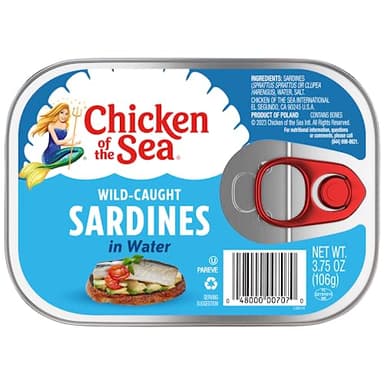 Chicken of the Sea Sardines in Water, 3.75 Ounce Can (Pack of 1), Wild Caught Canned Sardines, Highly Nutritious