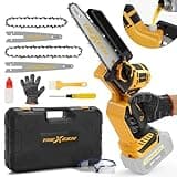 TREXEEN Mini Chainsaw for D Battery 20V MAX,8-Inch and 6-Inch 2-IN-1 Cordless Mini Chainsaw,Brushless Chain saw 20v for Wood Cutting, Tree Trimming (Battery Not Included)