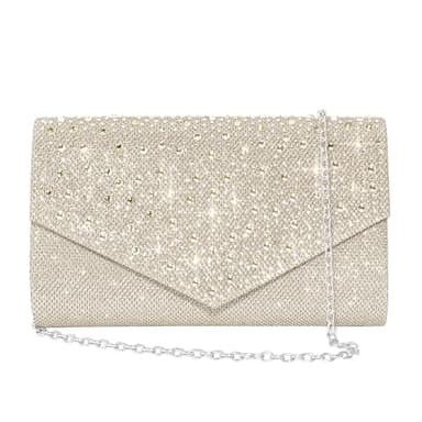 CurvChic Clutch Purses for Women Rhinestone Evening Bags Crossbody Envelope Handbags for Wedding Cocktail Prom Party