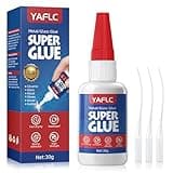 YAFLC Super Glue for Ceramic Repair, 30 g Ceramic Glue for Pottery, Super Glue for Plastic, Metal, Wood, Shoe, Rhinestone, Glass, Crafts DIY
