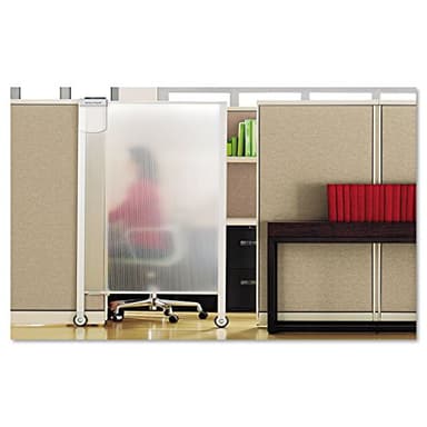 Quartet Privacy Screen, 64" x 38" Translucent Portable Wall Divider, Adjustable Height, Sturdy Aluminum Frame on Wheels, Includes Attachable White Board (WPS2000)