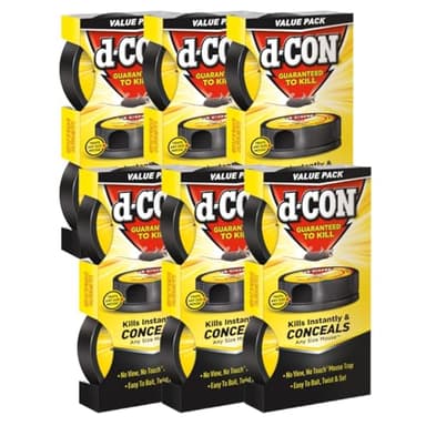 D-Con No View, No Touch Covered Mouse Trap, 6 Pack (2 Traps Each) (Packaging May Vary)