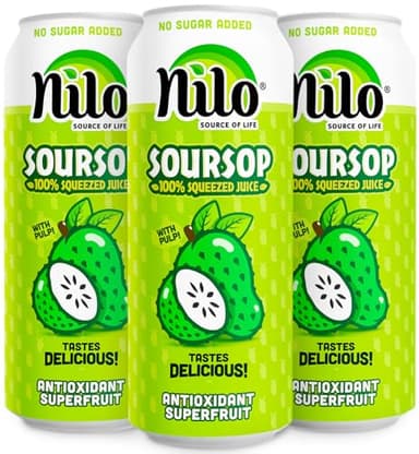 NILO Soursop Juice | 100% Real Guanabana Soursop Graviola | NO Sugar added | NOT From Concentrate | 10.8 oz (Pack of 12)