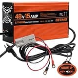 48 Volt Lithium Battery Charger for Golf Carts with Anderson Plug. 15 AMP Golf Cart LIFEPO4 Battery Charger. 16FT, 3-Stage Charge Technology, (Output: 58.4 Volts) 3-5 Hours Full Charge, Smarter