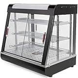 Barton Commercial 3-Tier Food Warmer w/27" Display Case 1200W Electric Buffet Restaurant Countertop Pizza Hot Dog