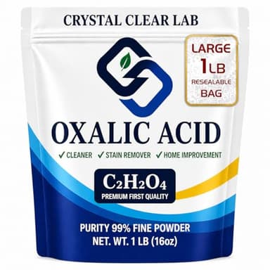 Oxalic Acid Powder 1lb - Trial Size Wood Bleach & Rust Remover - 99.6% Pure Deck Cleaner, Wood Brightener & Stain Remover for Small Projects