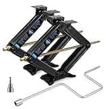[Upgrade] Kohree 7500lbs RV Stabilizer Leveling Scissor Jacks 24" for Travel Trailer Camper, Set of 2, Heavy Duty RV Stabilizer Jacks Kit with Crank Handle and Drill Bit