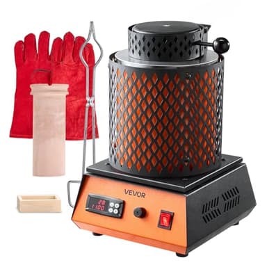 VEVOR Electric Melting Furnace, 3kg Electric Metal Smelter Foundry, 1350W 2102℉/1150℃ Smelting Furnace Kit for Gold/Silver Jewelry & Copper/Aluminum Casting