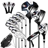 PGM Men's Complete Golf Club Sets - 11 Pieces - 2 Wood (#1,3), 1 Hybrid (#4H), 7 Irons(#5,6,7,8,9,PW,SW), 1 Putter - Golf Stand Bag, Right Handed - Ideal for Beginners