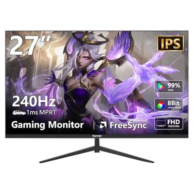 Raywego 27inch Gaming Computer Monitor IPS 240Hz FHD(1920×1080P), 99% sRGB,1ms Response Time, 400cd/m²,AMD Freesync, Crosshair & Eye-Care Tech,Low Blue Light,HDMI 2.0,DP 1.4,Supports Wall-Mounted
