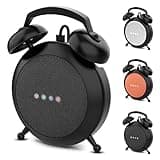 Wassers Portable Electronic Device Mount, Black - Google Home Mini and Nest Mini Stand Holder with Retro Alarm Clock Design, Protective Case & Cable Management