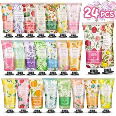 24 Pack Hand Cream Gift Set For Women, Mini Hand Lotion Travel Size in Bulk for Dry Cracked Hands, Mothers Day Gifts,Teacher Appreciation Gifts,Thanksgiving Gift, Bridesmaid Gift,Party Favors