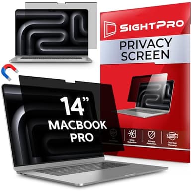 SightPro Magnetic Privacy Screen for MacBook Pro 14 Inch (2021-2025, M1-M5, Pro, Max) Patented Removable Laptop Privacy Filter Shield and Protector