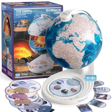Talking Globe for Kids Ages 4-8, 8” Interactive World Globe with Knowledge Mode or QA Mode, Classroom Bilingual Learning & Educational Stem Toys Birthday Gift