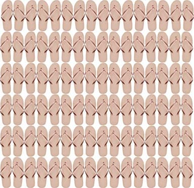 Winterlace Bulk Flip Flops for Weddings, 48 Pairs, Wedding Reception Guest Slippers, Destination Beach Pool Wholesale Pack