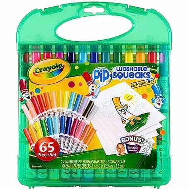 Crayola Pip-Squeaks Washable Marker Set (65ct), Essential Easter Basket Stuffers, Coloring Set, Drawing Art Supplies for Kids, Spring Craft Kit, Travel Activity, Gifts for Kids