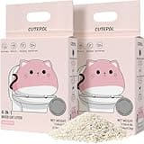 Cutepol Mixed 4-in-1 Clumping Cat Litter 11 lb, Odor Control and Rapid Clumping, Water Absorbent and Flushable, Dust-Free, Multi-Cat, Bentonite Tofu Cat Litter, Jasmine Scent, 5.5lb/Pack