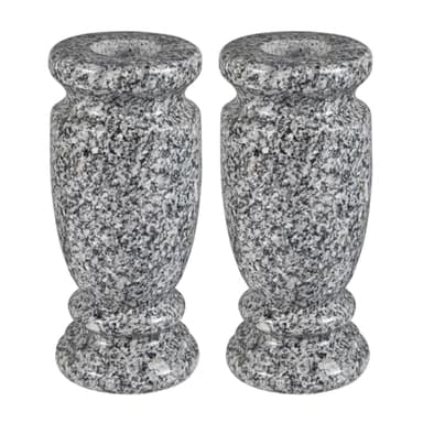 Afvarir Granite Cemetery Vase for Grave Markers, Headstone Memorial Flower Holder