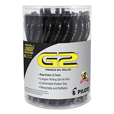 Pilot G2 Premium Gel Roller Pen, Retractable and Refillable, Fine Point 0.7 mm, Black Ink, 36 Count