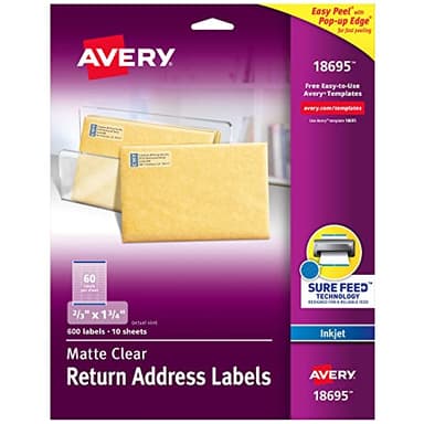 AVE8667 - Averyreg; Matte Clear Easy Peel Address Labels
