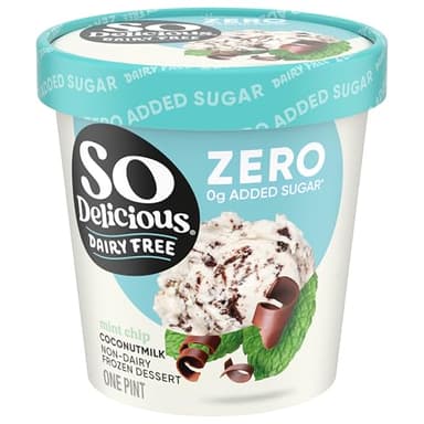 So Delicious Dairy Free Coconut Milk Frozen Dessert, Mint Chip, No Sugar Added, Vegan, Non-GMO Project Verified, 1 Pint